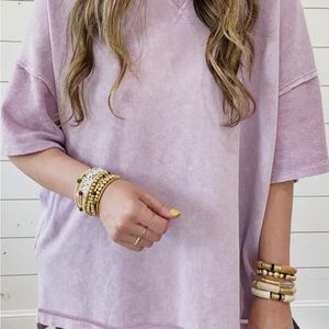 Mineral wash tee in orchid petal